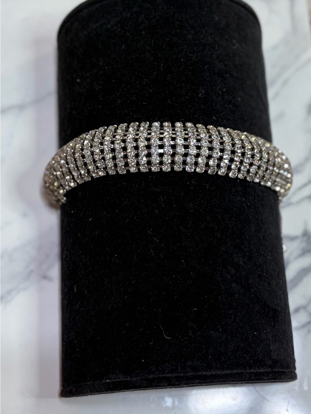 Sparkling Silver-Tone Pave Crystal Bracelet - Women's Jewelry
